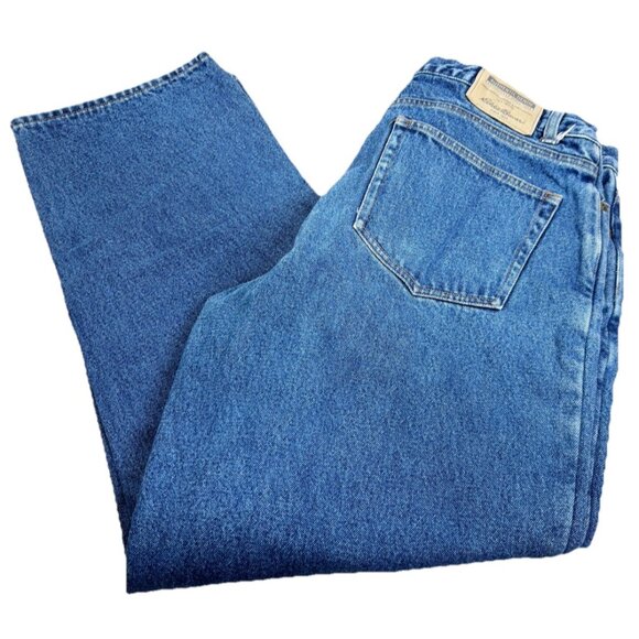 Eddie Bauer 35x30 (Actual 34x27.5) Flannel Lines Jeans 100% Cotton EUC - Picture 1 of 7